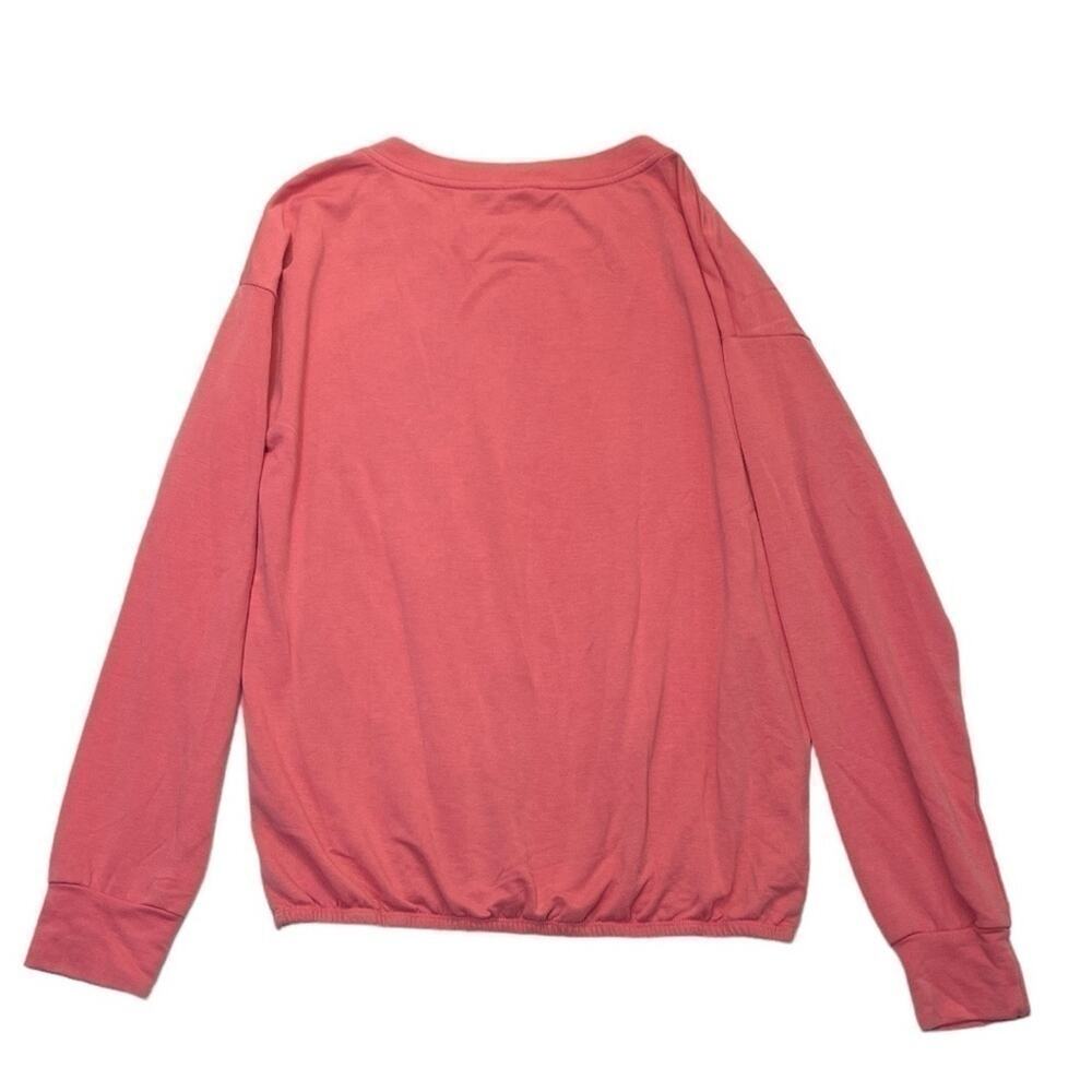 Lauren Conrad Sweatshirt coral pink Women’s Medium elastic hem lightweight top - Picture 5 of 7